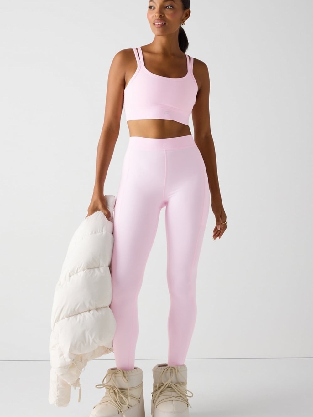 Light Pink Athletic High-Waist Leggings